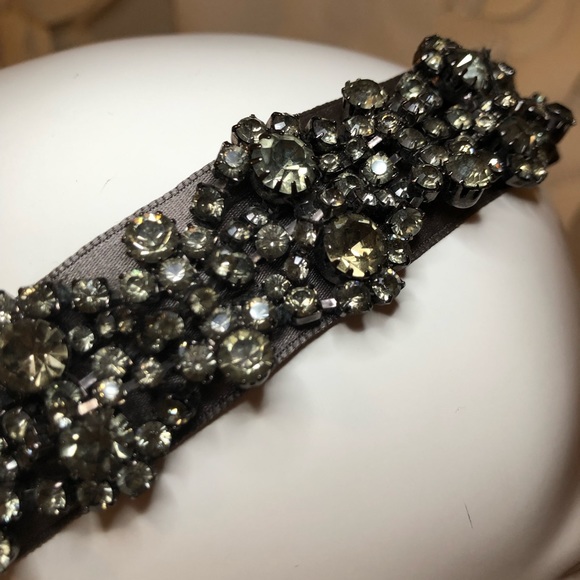 Jennifer Behr Swarovski Dark Grey crystal headband main image 8